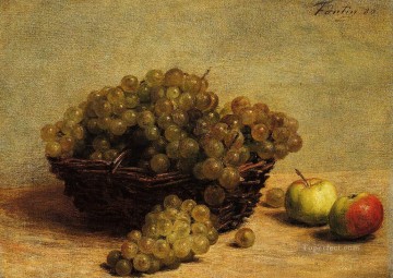 Naturaleza Morte Raisin et Pommes dApi Henri Fantin Latour bodegones Pinturas al óleo